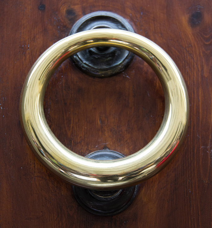 gold door knocker
