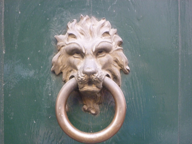 Lion door knocker