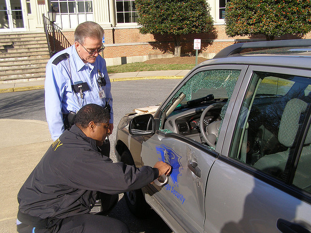 security guard car broken into